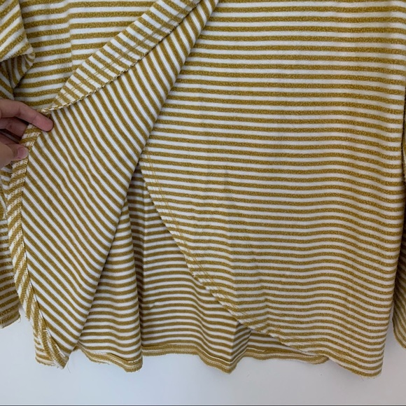 Saturday Sunday Anthropologie yellow cowl neck striped wrap top XS - Picture 4 of 6